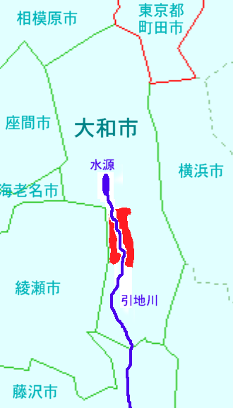 引地川草柳地区地図